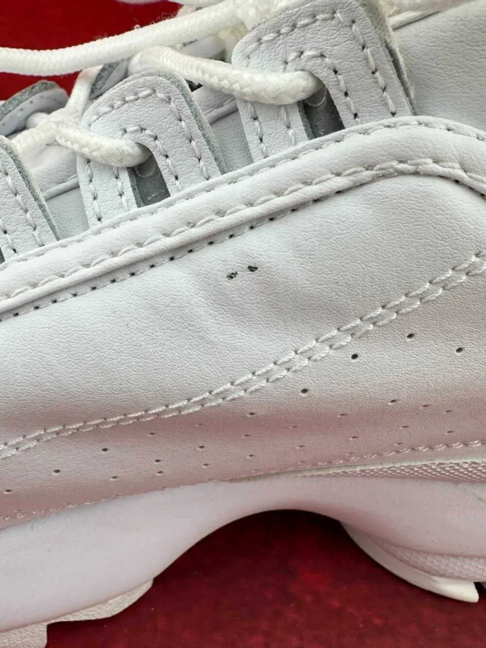 FILA DISRUPTOR II PREMIUM LEATHER MEN'S SNEAKER WHT/WHT/WHT SIZE 11